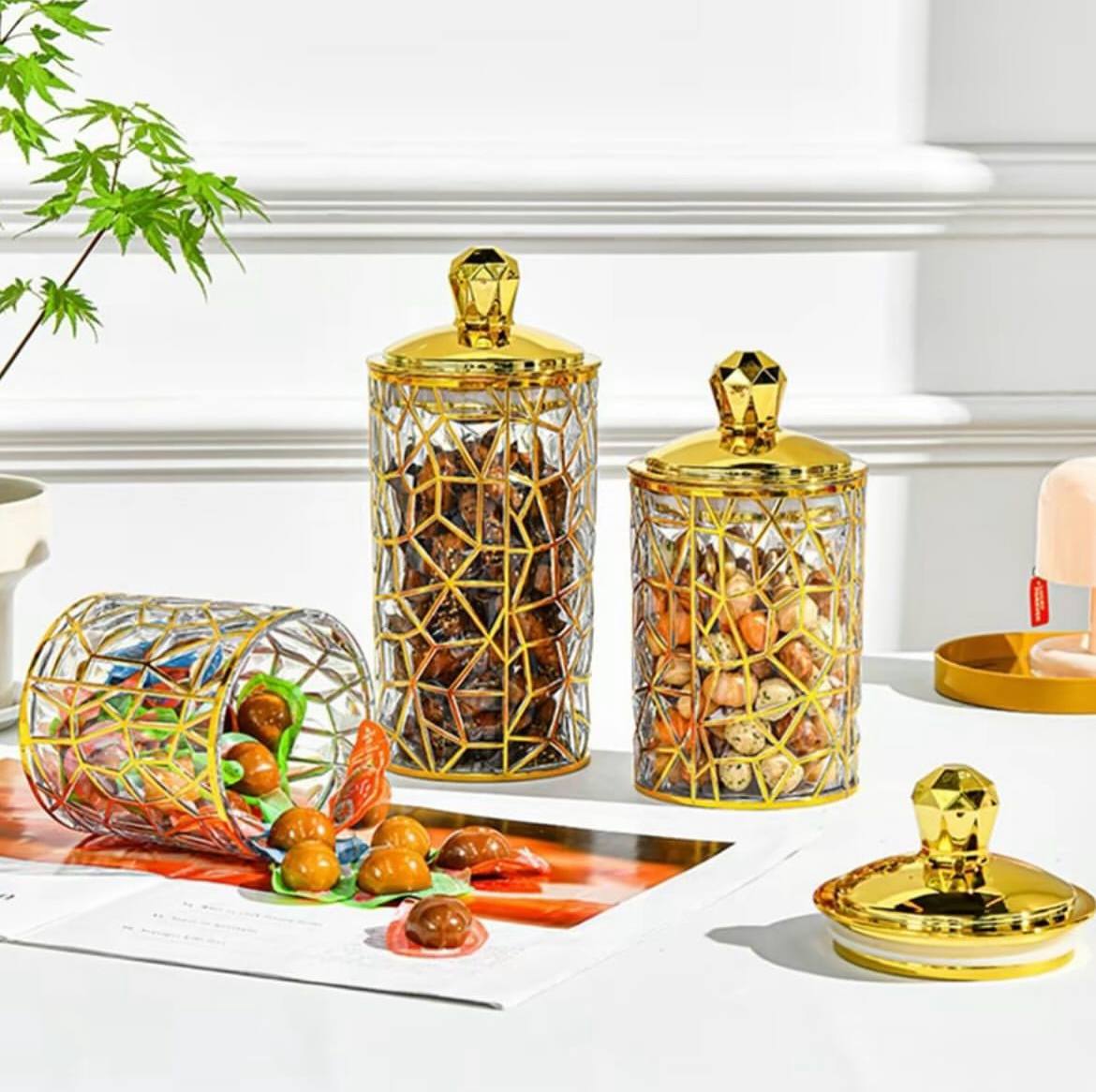 Candy Jar Set 3-in-1 – Acrylic Gold Edition