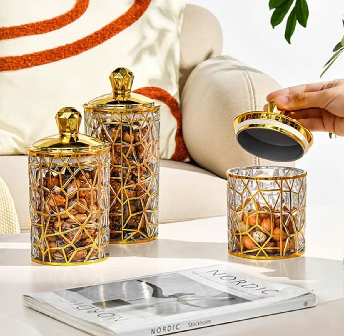 Candy Jar Set 3-in-1 – Acrylic Gold Edition