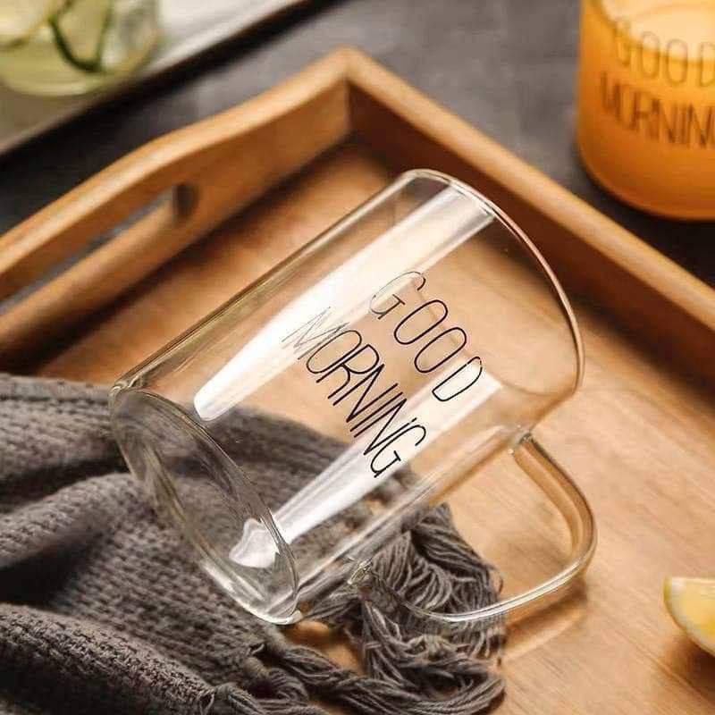 Good Morning Pyrex Glass Mug